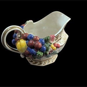 Fitz & Floyd Classics Handcrafted Creamer Pitcher Gravy Boat Fruit Basket Cerami